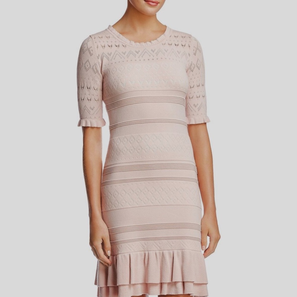 Bailey 44 Pink Ruffled Tiered Mini Dress